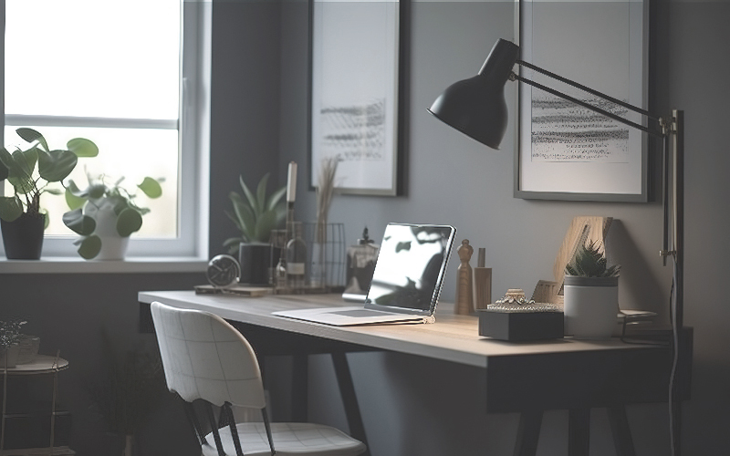 Laptop sitting on a desk