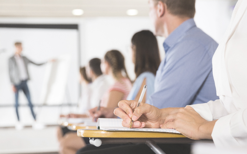 Instructor teaching a class